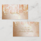 Tan Coral & Cream Glamour Lights Business Card Visitenkarte (Vorne/Hinten)