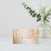 Tan Coral & Cream Glamour Lights Business Card Visitenkarte (Stehend Vorderseite)