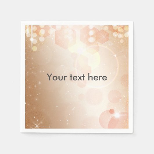 Tan Coral & Cream Glamour Lights Party Napkins Serviette (Vorderseite)