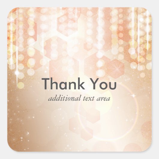 Tan Coral & Cream Glamour Lights Party Stickers (Vorderseite)