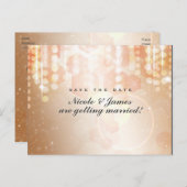 Tan Coral & Cream Glamour Save the Date Postkarte (Vorne/Hinten)