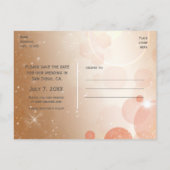 Tan Coral & Cream Glamour Save the Date Postkarte (Rückseite)