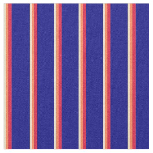 Tan, Coral, Crimson & Blue Lines Stoff (Nahaufnahme)