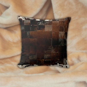 Tan Cowhide Druckkissen Kissen