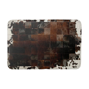 Tan Cowhide Patchwork Print Badematte