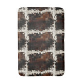 Tan Cowhide Patchwork Print Badematte (Vorderseite Vertikal)