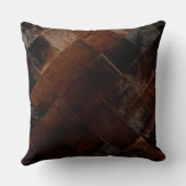 Tan Cowhide Patchwork Print Kissen (Rückseite)