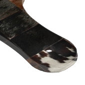 Tan Cowhide Patchwork Print Schneidebrett (Ecke)