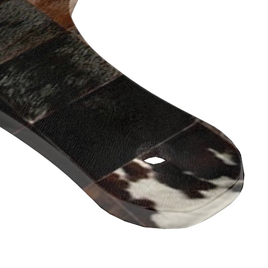 Tan Cowhide Patchwork Print Schneidebrett (Ecke)