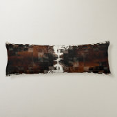 Tan Cowhide Patchwork Print Seitenschläferkissen (Rückseite)