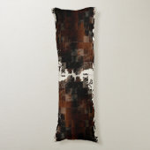 Tan Cowhide Patchwork Print Seitenschläferkissen (Vorderseite Vertikal)
