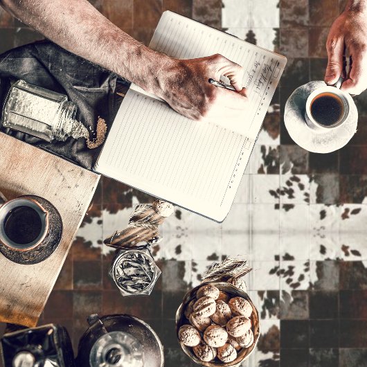 Tan Cowhide Patchwork Print Tischdecke