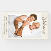 Tan Cream 40. Hochzeitstag Foto Willkommen Banner (Horizontal)