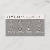 Tan Cream Beige Jewelry Aftercare Instructions Visitenkarte (Rückseite)