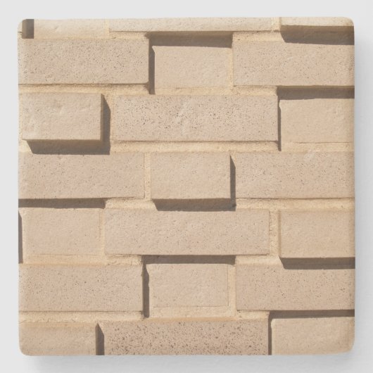 Tan Cream Brick Wall Square Untersetzer (Vorderseite)