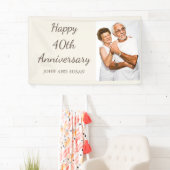 Tan Cream Happy 40-jähriges Foto Banner (Insitu)