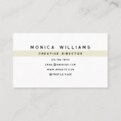 Tan cream minimalist sleek clean visitenkarte (Rückseite)