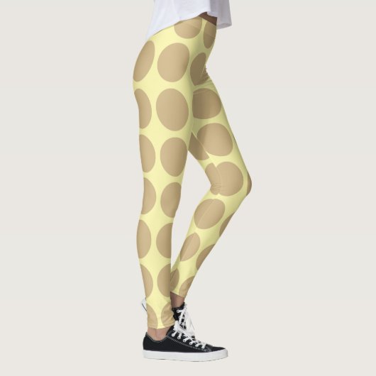Tan Cream Neutral Dots Leggings (Rechts)