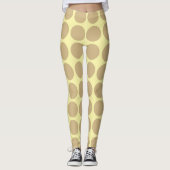 Tan Cream Neutral Dots Leggings (Vorderseite)