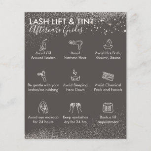 Tan Cream Sparkle Lash Lift Tint Nachsorgebudget Flyer
