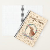 Tan Dackel Dog Paw Print & Floral Niedlich Notizblock (Innen)