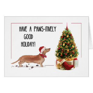 Tan Dackel Funny Christmas Dog mit Baum