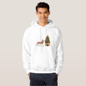 Tan Dackel Funny Christmas Dog mit Baum Hoodie (Vorne ganz)