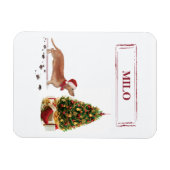 Tan Dackel Funny Christmas Dog mit Baum Magnet (Horizontal)