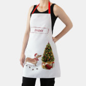 Tan Dackel Funny Christmas Dog mit Baum Schürze (InSitu)