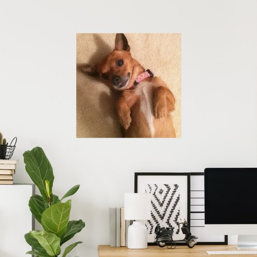 Tan Dackel Welpe Dog Bly Pose Poster (Heimbüro)