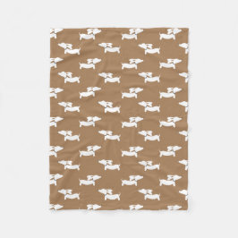 Tan Dancing Dackeln Fleece Blanket Design