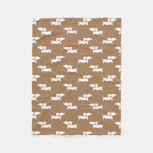 Tan Dancing Dackeln Fleece Blanket Design