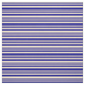 Tan & Dark Blue Colored Lined Pattern Stoff (Muster)