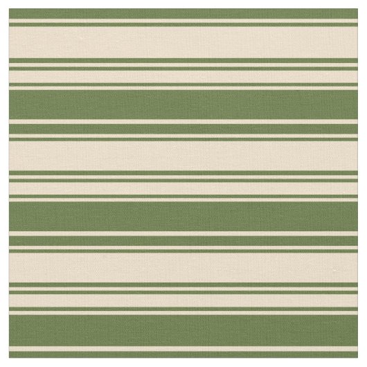 Tan & Dark Olive Green farbige Linde Muster Stoff (Nahaufnahme)