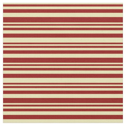 Tan & Dark Red Lined Pattern Stoff (Nahaufnahme)