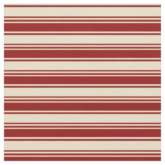 Tan & Dark Red Lines Muster Stoff (Nahaufnahme)