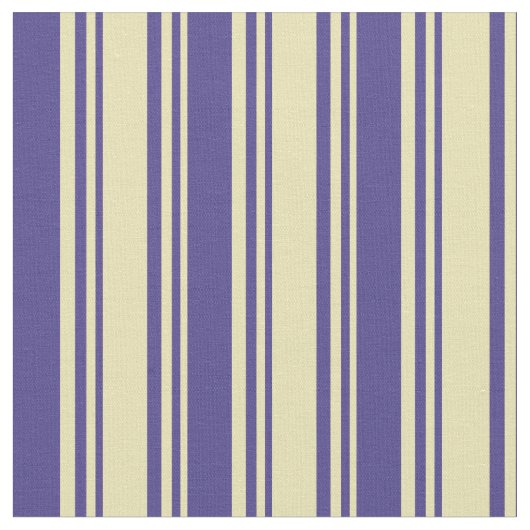 Tan & Dark Slate Blue Stripes Muster Stoff (Nahaufnahme)