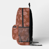 Tan Decorative Rose Leather Look Bedruckter Rucksack (Rechts)