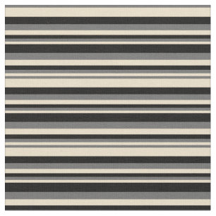 Tan, Dim Gray und Schwarz/Streifen-Muster Stoff