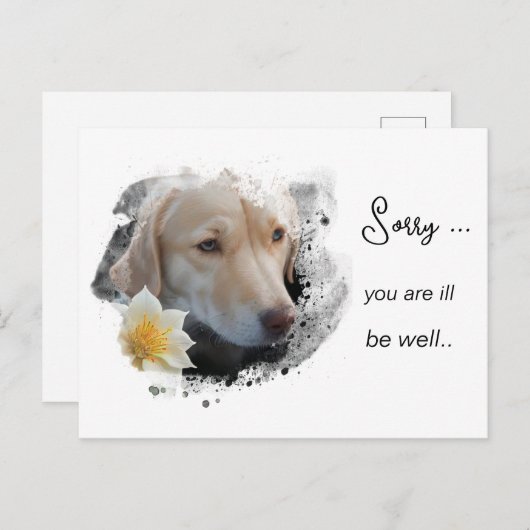 *~ Tan Dog AP61 Gute und traurige Blume Postkarte (Vorne/Hinten)