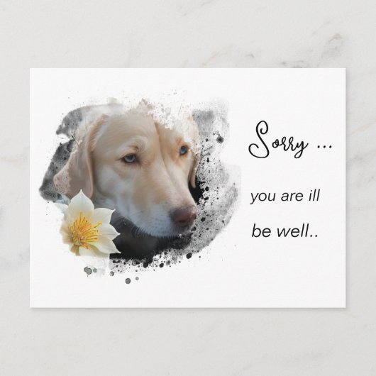 *~ Tan Dog AP61 Gute und traurige Blume Postkarte (Vorderseite)