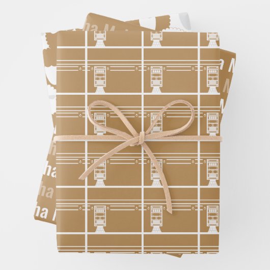 Tan Eid Adha Mubarak Kaaba Sheep Pattern Geschenkpapier Set (Beispiel)