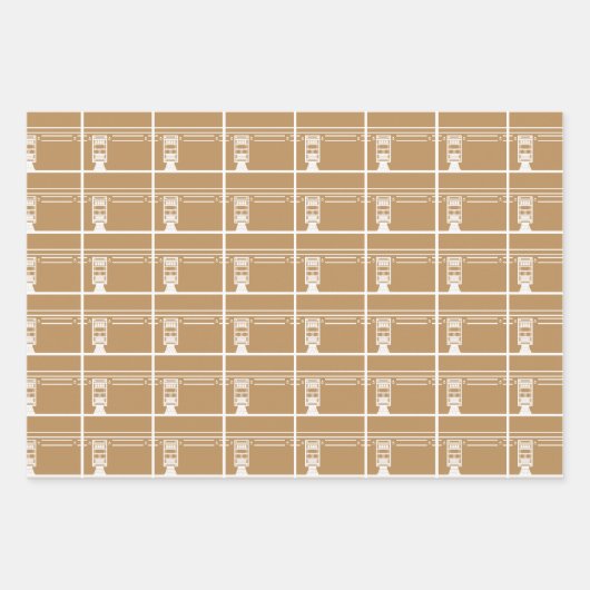 Tan Eid Adha Mubarak Kaaba Sheep Pattern Geschenkpapier Set (Vorderseite)