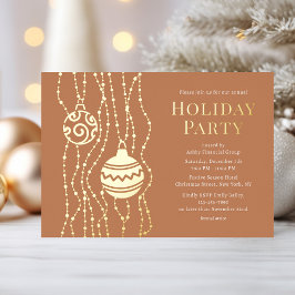 Tan Elegantes Weihnachts-Party Corporate Holiday Folieneinladung