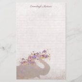 Tan Elephant Dreamy Boho Chic Monogram Stationery Briefpapier (Vorderseite)