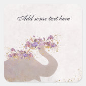 Tan Elephant Dreamy Boho Chic Scrapbooking Quadratischer Aufkleber (Vorderseite)