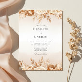 Tan Ethereal Bloom Wedding Einladung