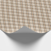 Tan Farmhouse Kariertes Weihnachtsmuster Geschenkpapier (Ecke)