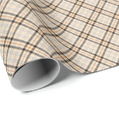 Tan Farmhouse Kariertes Weihnachtsmuster Geschenkpapier (Rolleneckpunkt)