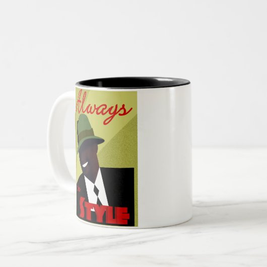 TAN "FEDORA" Kaffee-Tasse Zweifarbige Tasse (Vorderseite Links)